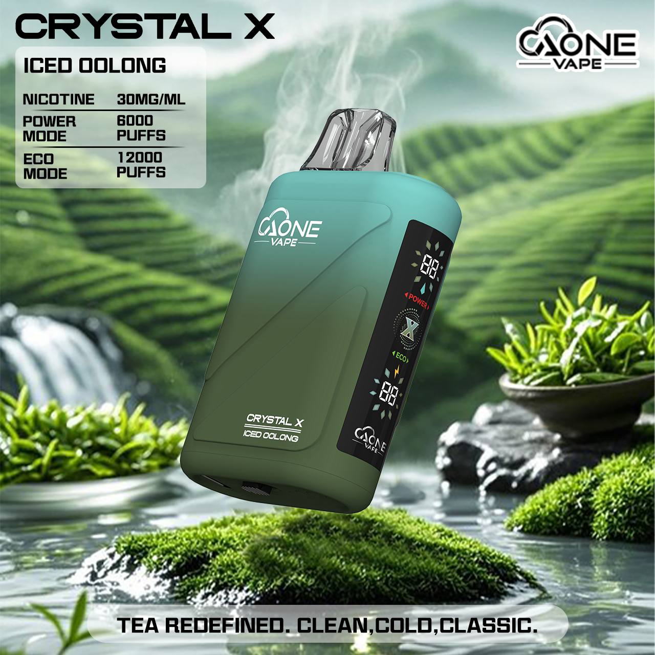 原廠正品 AONE Crystal X 水晶 2 代|12000 口大容量 一次性 電子煙 拋棄式 非 ILIA LANA SP2S RELX 東京魔盒 VC蒸氣