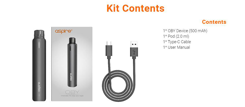 原廠正品 Aspire OBY KIT 小煙主機 VC蒸氣