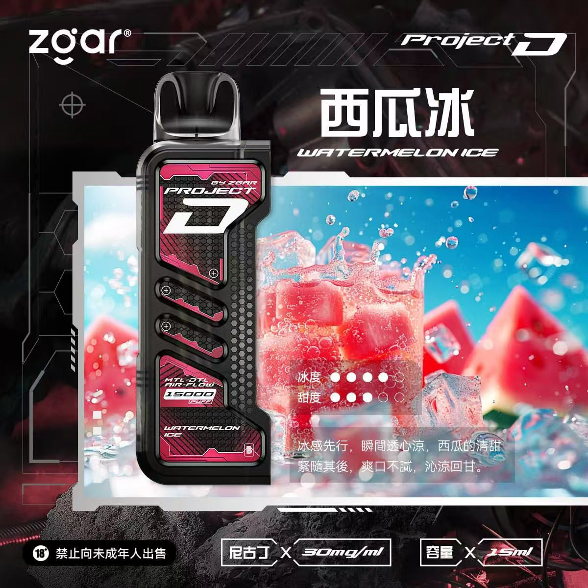 原廠正品 老闆推薦 project D 冰熊卡帶 磁吸便攜換彈 LED顯示屏 一次性 拋棄式 電子煙 小煙  15000口 大容量 可拆卸 非 東京魔盒 ILIA LANA RELX SP2 S 魅海 - VC蒸氣