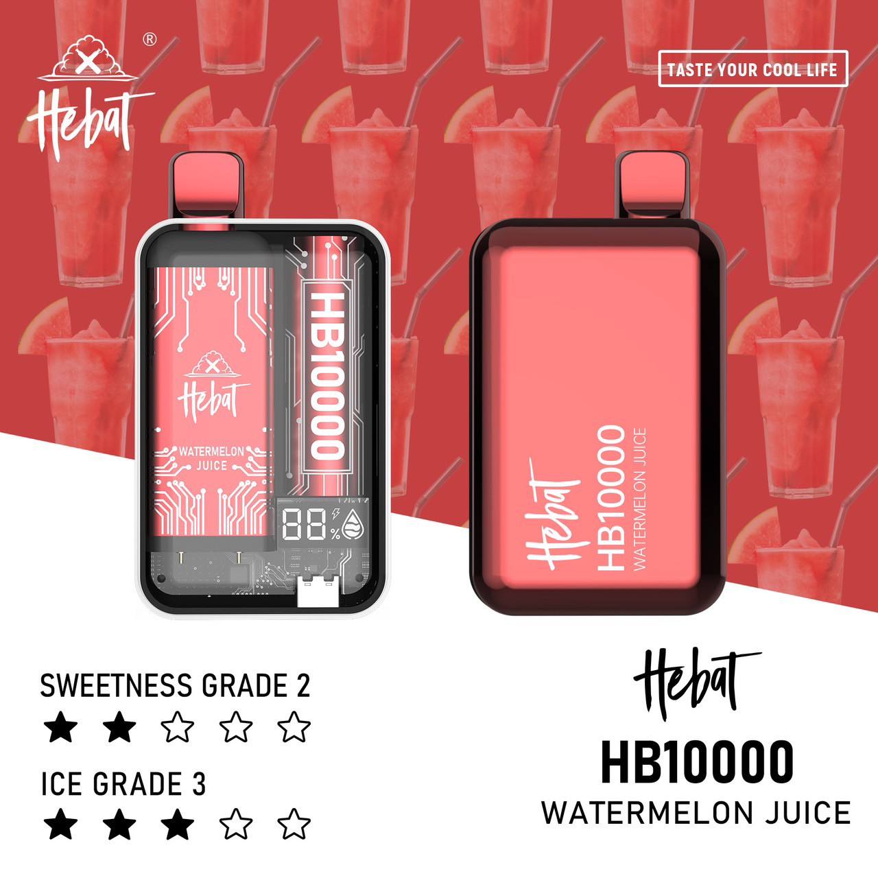 原廠正品 HEBAT 喜貝 10000口 puff 一次性/拋棄式 可重複充電 VC蒸氣